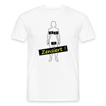 censored - Men's T-Shirt - white - Front - AI Model Male 178 dark (178cm)