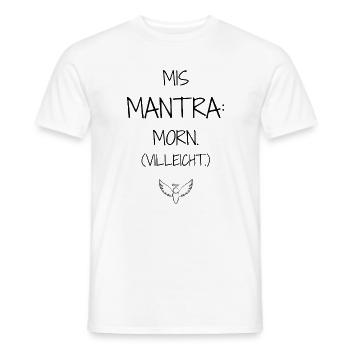 Statement Design – Irony Meets Spirituality - Men's T-Shirt - white - Front - AI Model Male 178 dark (178cm)