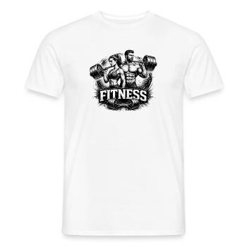 Fitness Weight Lifting Motif Drawing - Men's T-Shirt - white - Front - AI Model Male 178 dark (178cm)