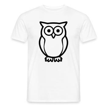owl - Men's T-Shirt - white - Front - AI Model Male 178 dark (178cm)