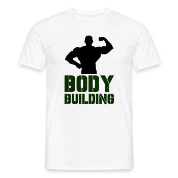 Powerful Bodybuilding Typography - Men's T-Shirt - white - Front - AI Model Male 178 dark (178cm)