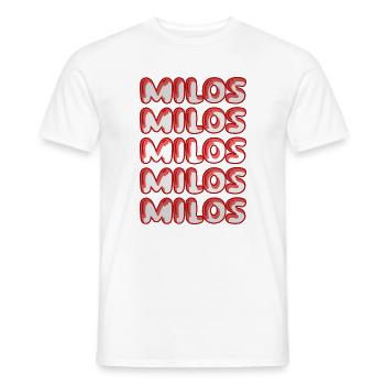 Cadeau pour Milos - T-shirt homme - blanc - Devant - AI Model Male 178 dark (178cm)