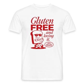 Gluten Free And Loving It Bread - Men's T-Shirt - white - Front - AI Model Male 178 dark (178cm)