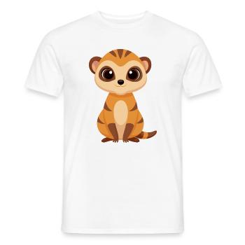 Bébé Suricate mignon - T-shirt homme - blanc - Devant - AI Model Male 178 dark (178cm)