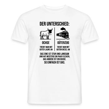Ochse Güterzug - Männer T-Shirt - Weiß - Vorne - AI Model Male 178 dark (178cm)