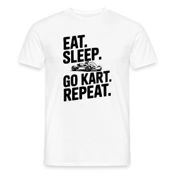 Mange. Dors. Go Kart. Répétez. - T-shirt homme - blanc - Devant - AI Model Male 178 dark (178cm)