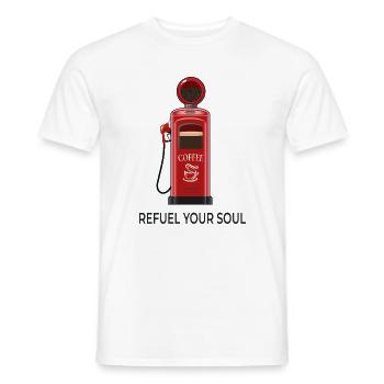 Refuel Your Soul – Coffee Station - Männer T-Shirt - Weiß - Vorne - AI Model Male 178 dark (178cm)