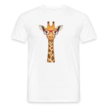 Lustige Giraffe mit roter Brille T-Shirt süßes Tier - Männer T-Shirt - Weiß - Vorne - AI Model Male 178 dark (178cm)