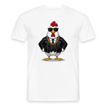 Chicken Mafia Style Cartoon T-Shirt - Men's T-Shirt - white - Front - AI Model Male 178 dark (178cm)