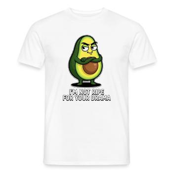 Avocat « Je ne suis pas mûr pour ton drame » - T-shirt homme - blanc - Devant - AI Model Male 178 dark (178cm)