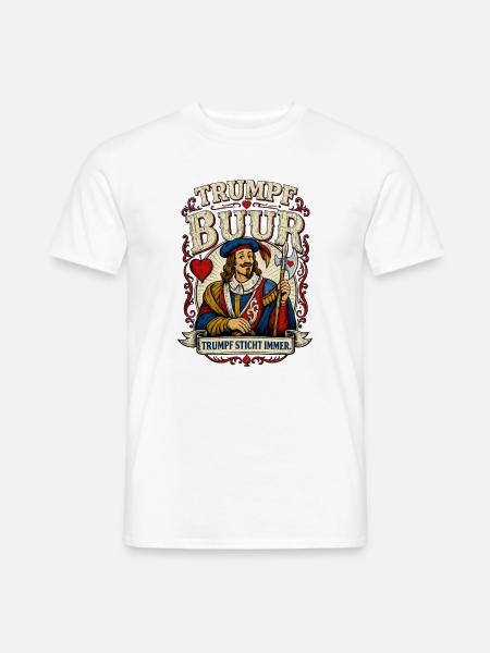 Jassen ist Trumpf - der Trumpf Bauer mal anders - Männer T-Shirt - Weiß