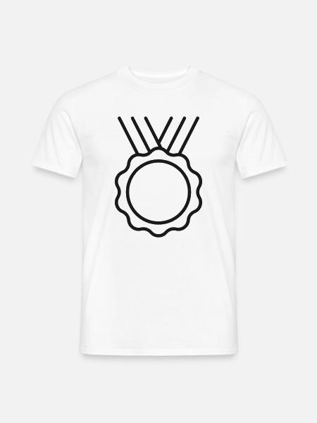 Medaillenabzeichen-Symbol - Männer T-Shirt - Weiß