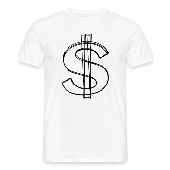 Dollarzeichen handgezeichnet - Männer T-Shirt - Weiß - Vorne - AI Model Male 178 dark (178cm)