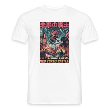 Neon-Tokyo Cyber-Samurai - Männer T-Shirt - Weiß - Vorne - AI Model Male 178 dark (178cm)