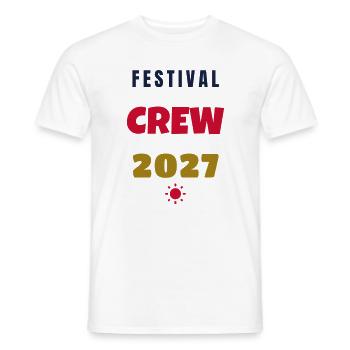 Festival Crew 2027 Squad Gruppe Outfit - Männer T-Shirt - Weiß - Vorne - AI Model Male 178 dark (178cm)