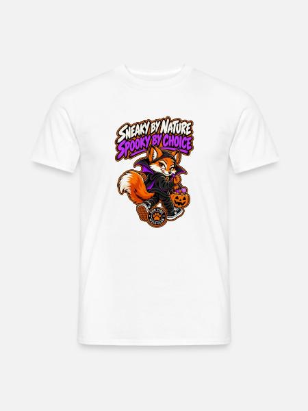 RobVibe Wildclub – Halloween Vampirfuchs - Männer T-Shirt - Weiß