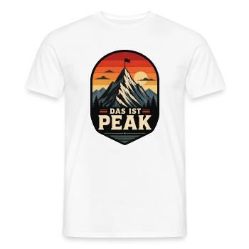 Das ist Peak Retro Berg Abzeichen Vektor Shirt - Männer T-Shirt - Weiß - Vorne - AI Model Male 178 dark (178cm)