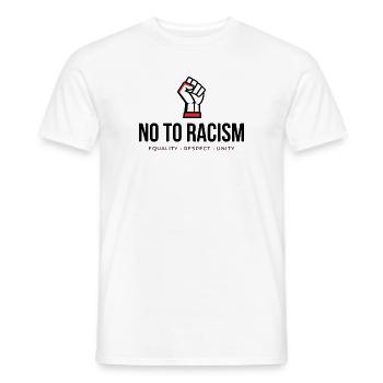 Nein zu Rassismus! *Gehetzte Faust* - Männer T-Shirt - Weiß - Vorne - AI Model Male 178 dark (178cm)