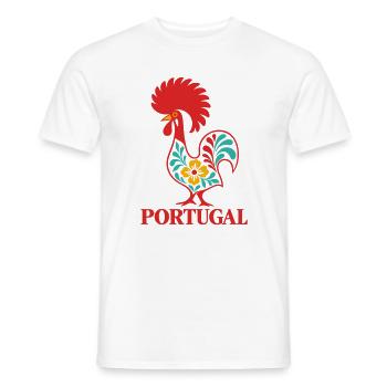 Portugiesischer Barcelos-Hahn Portugiesische Volkskunst - Männer T-Shirt - Weiß - Vorne - AI Model Male 178 dark (178cm)