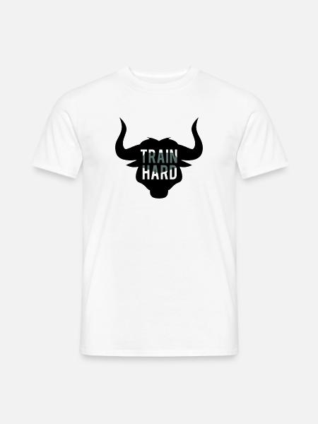TrainBullHard - Männer T-Shirt - Weiß