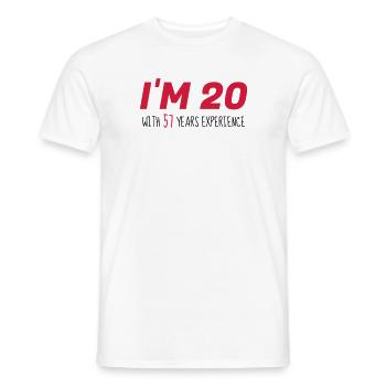 77 - Birthday - Anniversaire - Geburtstag - Humor - Men's T-Shirt - white - Front - AI Model Male 178 dark (178cm)