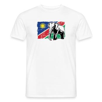 Namibia Flag - Elephant - Elefant - Männer T-Shirt - Weiß - Vorne - AI Model Male 178 dark (178cm)