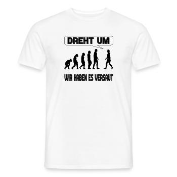 Evolution - Wir haben es versaut - Männer T-Shirt - Weiß - Vorne - AI Model Male 178 dark (178cm)
