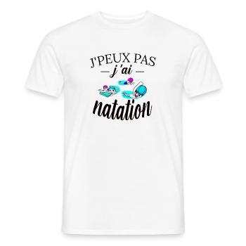 j peux pas j ai natation tee shirt humour vetement - T-shirt homme - blanc - Devant - AI Model Male 178 dark (178cm)