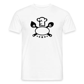 5 étoiles chef, cuisine, couverts, toque, hotel - T-shirt homme - blanc - Devant - AI Model Male 178 dark (178cm)