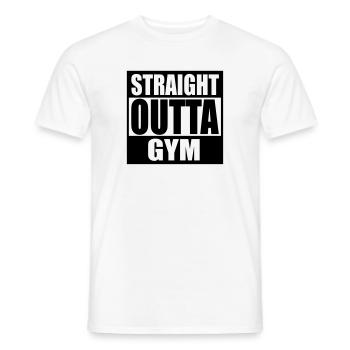 Droit Outta Gym Fitness Fit Fitness - T-shirt homme - blanc - Devant - AI Model Male 178 dark (178cm)