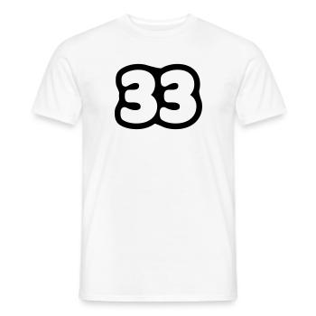 33 / / Birthday / / Anniversary / / Anniversary - Men's T-Shirt - white - Front - AI Model Male 178 dark (178cm)