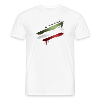 nrw,nordrhein westfalen, flag, metallic - Men's T-Shirt - white - Front - AI Model Male 178 dark (178cm)