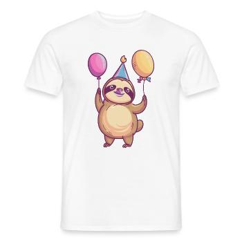 Faultier Geburtstag Baby - Männer T-Shirt - Weiß - Vorne - AI Model Male 178 dark (178cm)