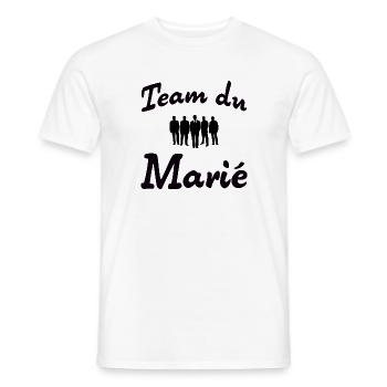 Team du marié - T-shirt homme - blanc - Devant - AI Model Male 178 dark (178cm)