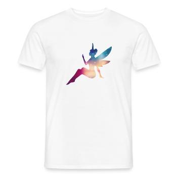 Elfe fée arc en ciel créature mythique coloré magie - T-shirt homme - blanc - Devant - AI Model Male 178 dark (178cm)