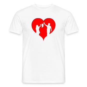 Famille avec cœur - T-shirt homme - blanc - Devant - AI Model Male 178 dark (178cm)