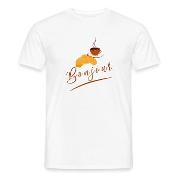 Guten Morgen - Croissant / Kaffee - Männer T-Shirt - Weiß - Vorne - AI Model Male 178 dark (178cm)