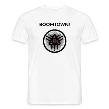 Boomtown Print! - Men's T-Shirt - white - Front - AI Model Male 178 dark (178cm)