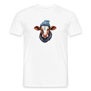 Fête de l’hiver des vaches - T-shirt homme - blanc - Devant - AI Model Male 178 dark (178cm)