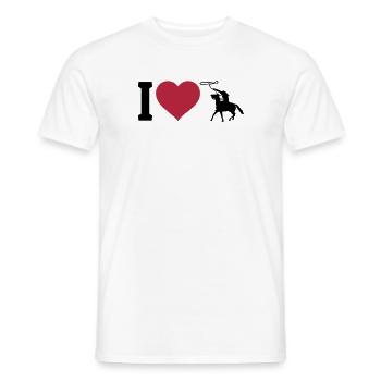 J'aime l'équitation western - T-shirt homme - blanc - Devant - AI Model Male 178 dark (178cm)