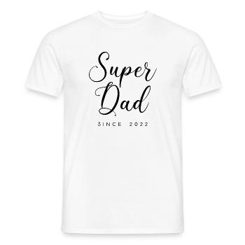 Superdad since 2022 Scripture Birth Father Saying - Men's T-Shirt - white - Front - AI Model Male 178 dark (178cm)