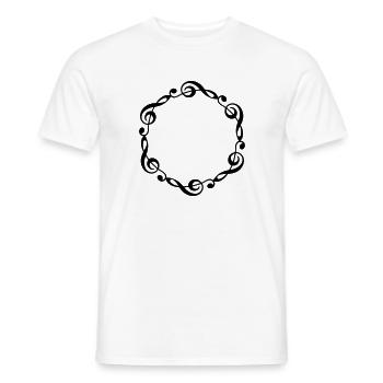 Music notes violin clef frame YOUR TEXT - Men's T-Shirt - white - Front - AI Model Male 178 dark (178cm)