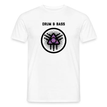 Drum & Bass Boomtown! - Men's T-Shirt - white - Front - AI Model Male 178 dark (178cm)