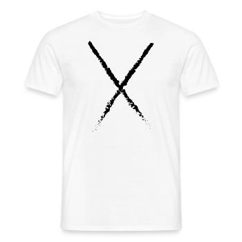 X - Men's T-Shirt - white - Front - AI Model Male 178 dark (178cm)