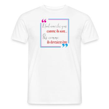 Il faut aimer les gens - T-shirt homme - blanc - Devant - AI Model Male 178 dark (178cm)