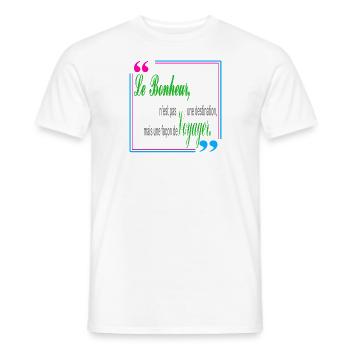 Citation bonheur - T-shirt homme - blanc - Devant - AI Model Male 178 dark (178cm)
