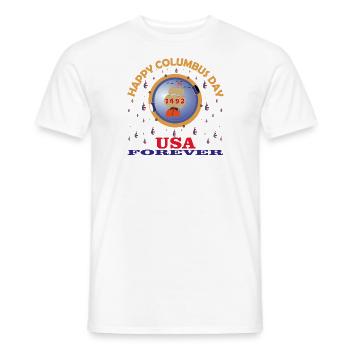 COLUMBUS DAY - Men's T-Shirt - white - Front - AI Model Male 178 dark (178cm)