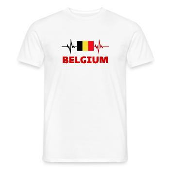 Belgium Football 2022 heartbeat - Men's T-Shirt - white - Front - AI Model Male 178 dark (178cm)
