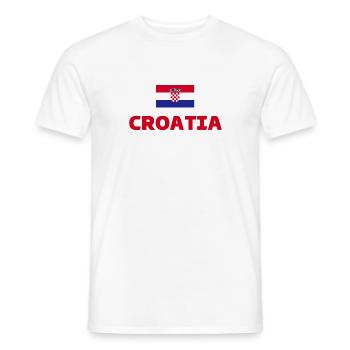 Croatie Football 2022 battement de cœur Croatie - T-shirt homme - blanc - Devant - AI Model Male 178 dark (178cm)
