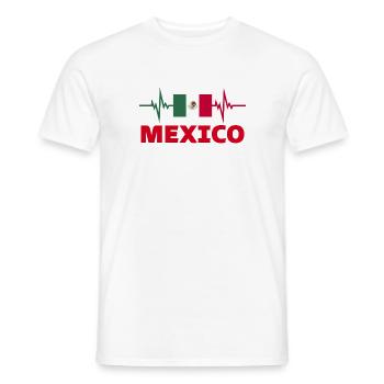 Mexico Football 2022 heartbeat Mexico - Men's T-Shirt - white - Front - AI Model Male 178 dark (178cm)